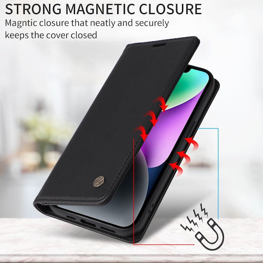 Honor 600 Lite 5g Yikatu Yk-001 Flip Wallet Synthetic Leather Pu Tpu Black Wallet Stand Mobile Phone Case