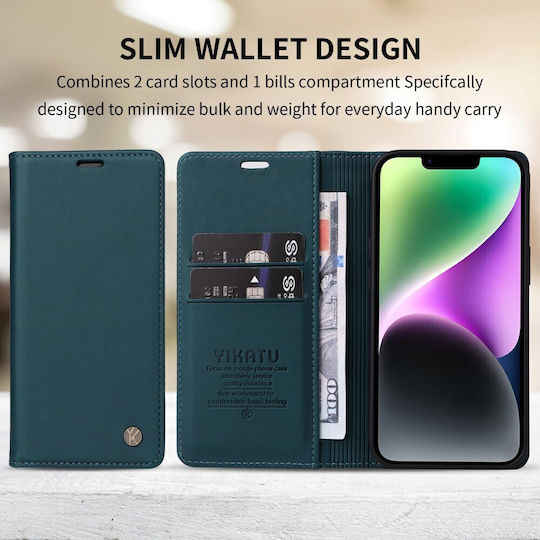 Xiaomi Redmi A7 Pro Yikatu Yk-001 Flip Wallet Synthetic Leather PU TPU Green Wallet Stand Mobile Phone Case