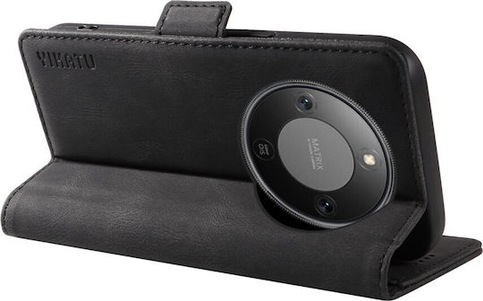 Honor Magic8 Lite 5g Yikatu Yk-005 Flip Wallet Synthetic Leather Pu Tpu Black Wallet Stand Mobile Phone Case