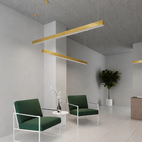 kelvo LED Commercial Linear Ceiling Lighting 72W Warm White IP20 with Adjustable Intensity L120xH7cm