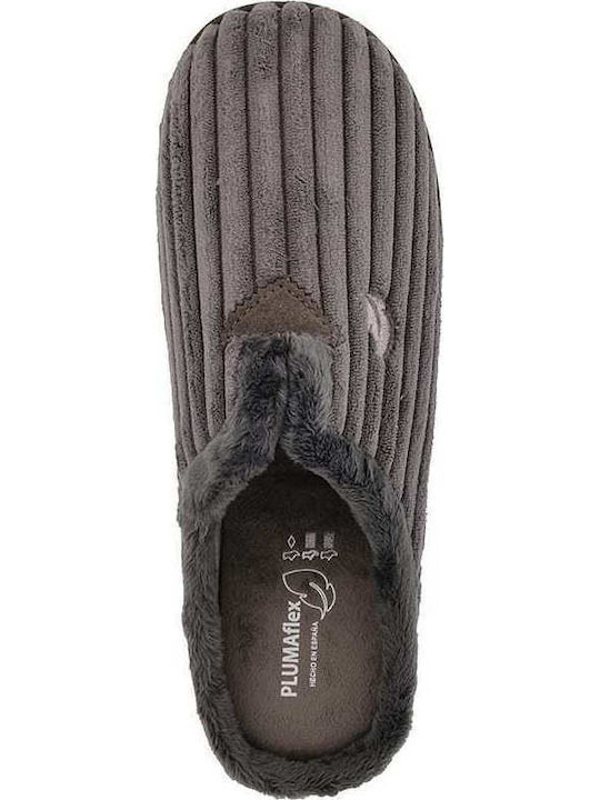 Herren Hausschuhe Grau 12027-Grau
