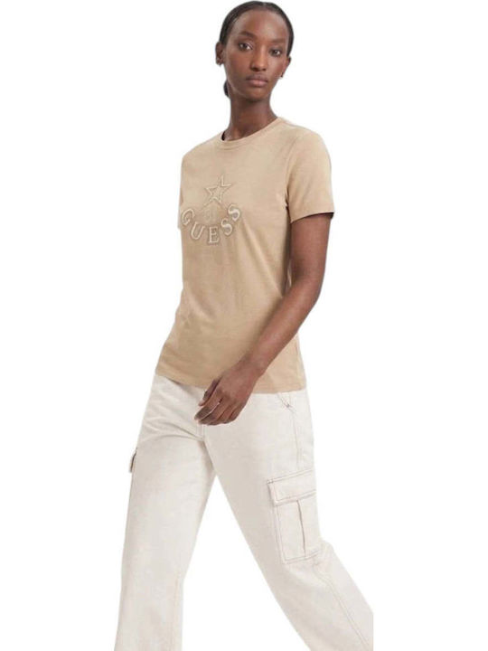 Guess Damen T-Shirt Beige