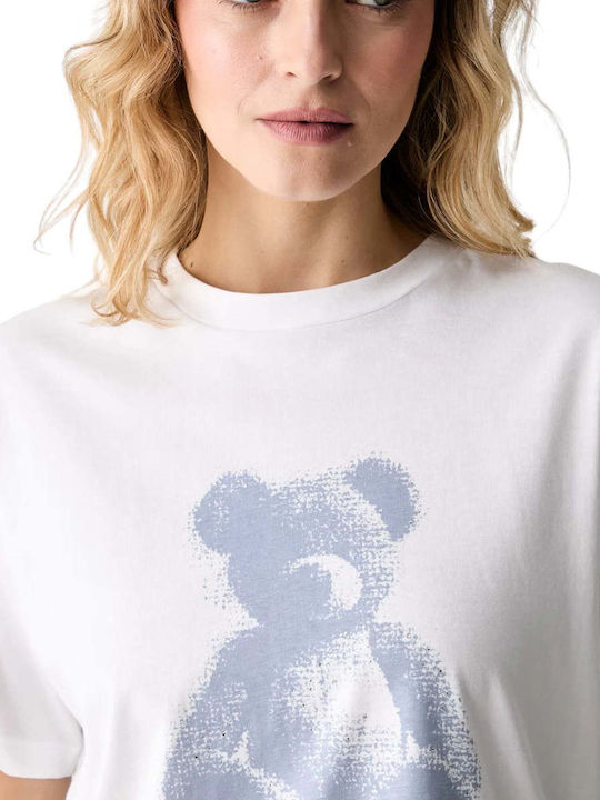 Damen T-Shirt Tierdruck Weiß