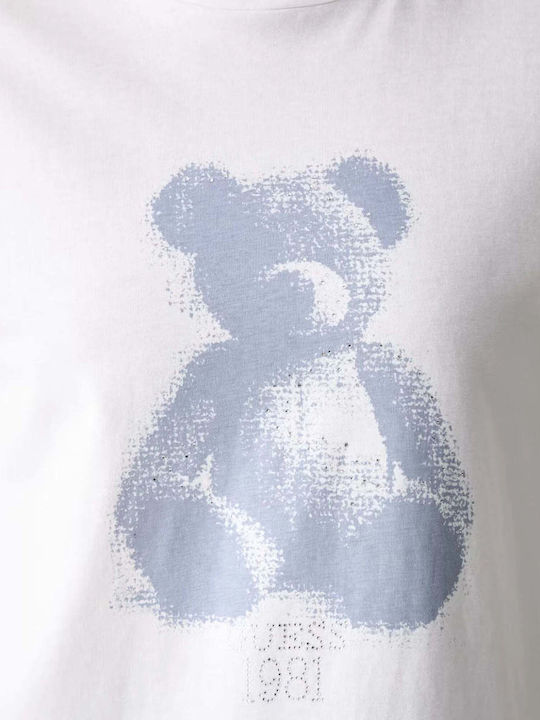 Damen T-Shirt Tierdruck Weiß
