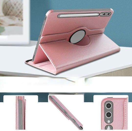 Smart Case 360° Въртящ се Стойка Book Cover Samsung Galaxy Tab S10 Fe S10 Lite Розово злато