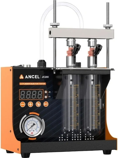 Тестер и почистващ препарат за инжектори за мотоциклети Ancel Jc200 6v/12v 100-9900 Rpm Тест за уплътнение и атомизация Дигитален екран