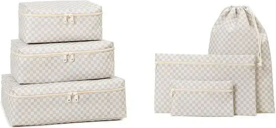 SteweHome Set Organizer-Koffer Baumwolle Muster Karo Set 6 Stück 32x25x25 cm