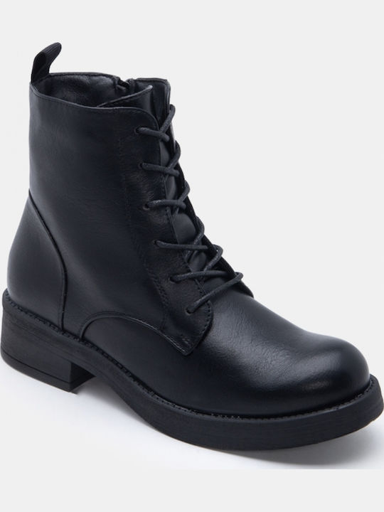Wildleder Damen Kampfstiefel Schwarz