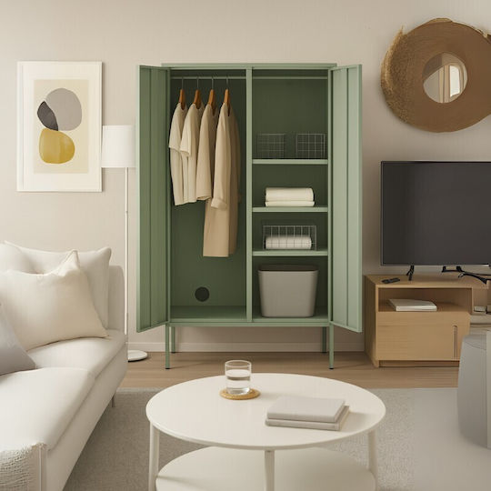 Doppelflügeliger Außenschrank Farbe Metallisch 90x55x190cm