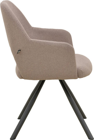 Dining Chair with Fabric Upholstery Beige 59x58x87cm