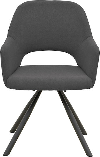 Dining Chair with Fabric Upholstery Anthracite 59x58x87cm