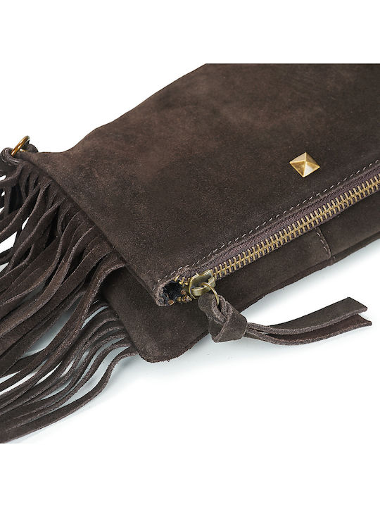 Women's Suede Brown Shoulder Bag