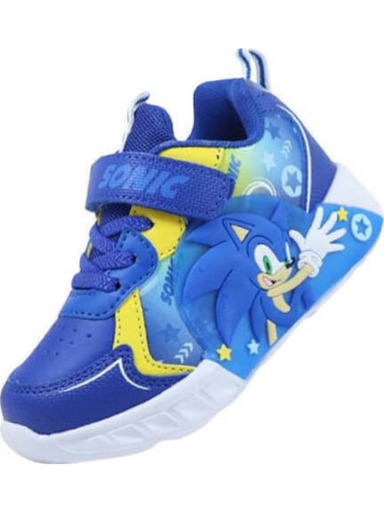 Adidasi copii cu închidere Hoop & Loop și cu luminite Portocalii