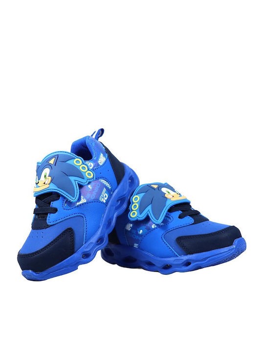 Sonic Kids Sneakers with Hoop & Loop Closure & with Lights Blue