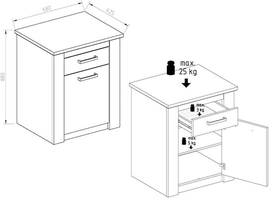 TV-Ständer Braun M68xP42.5xH88cm