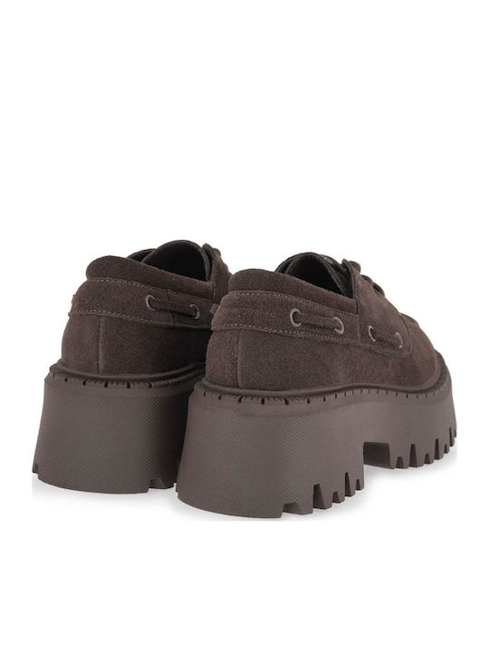 Damen Mokassins in Braunes Farbe
