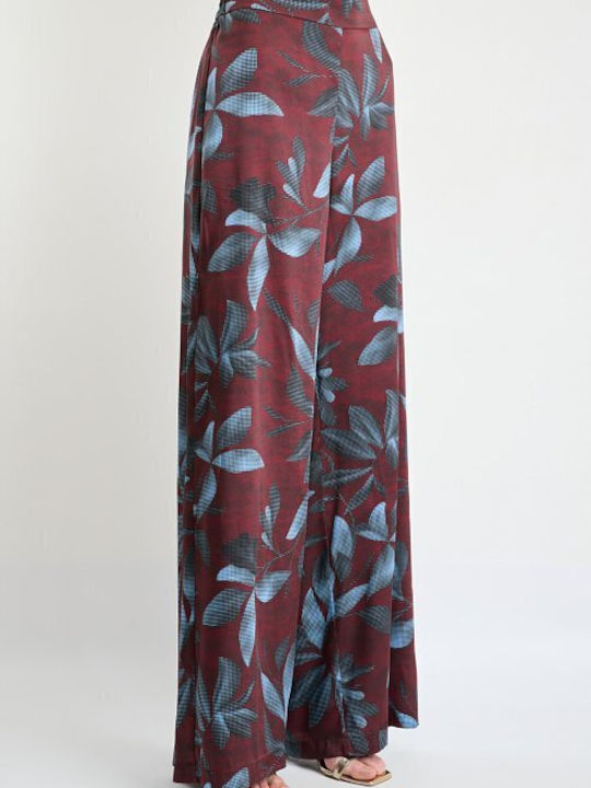 Damen Hochbund Pantaloons mit Gummiband Blumen Blau