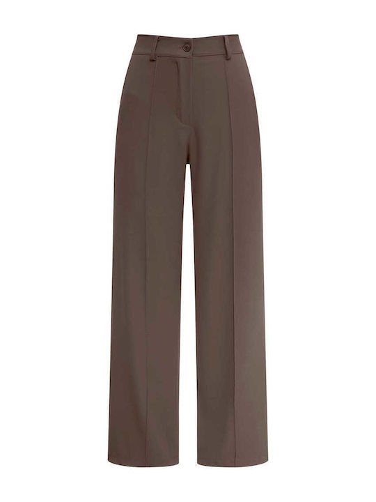 Damenhose Mit Dekorativen Nähten Braune