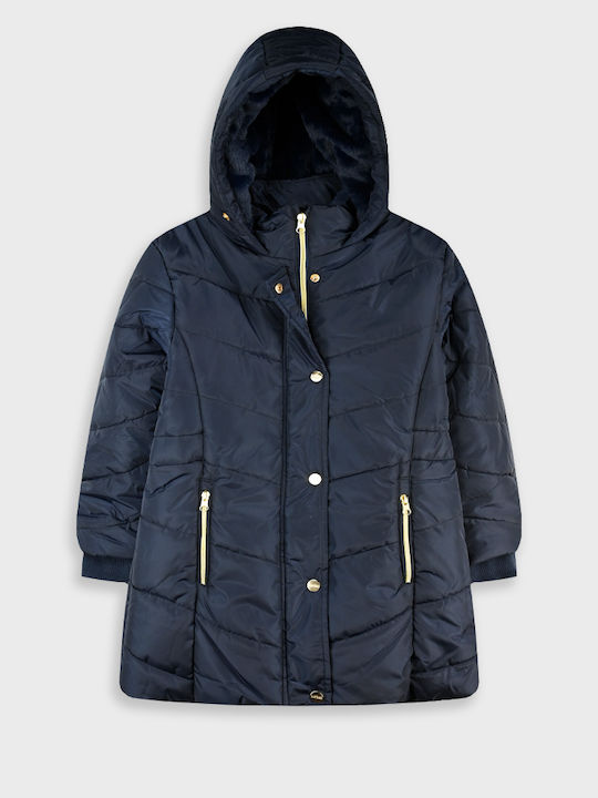 Kids Short Fur Hooded Burgundy