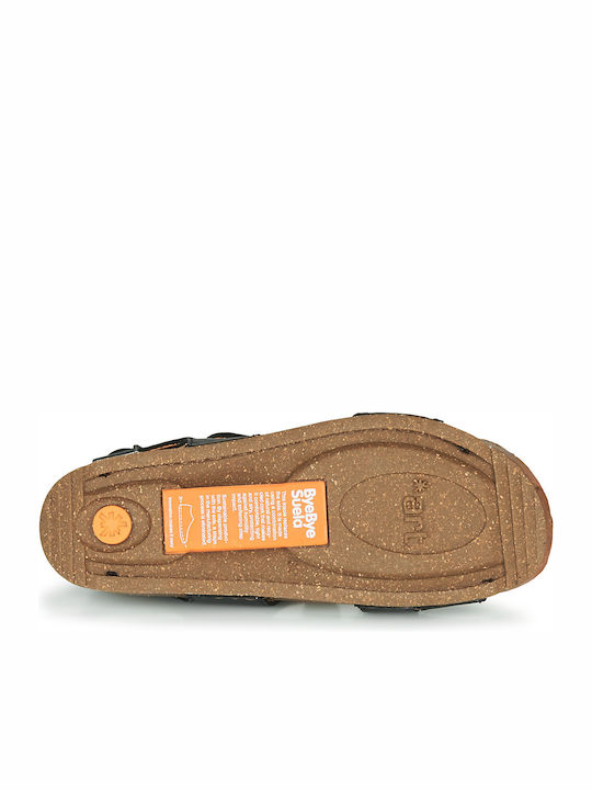 Damen Flache Sandalen Schwarz