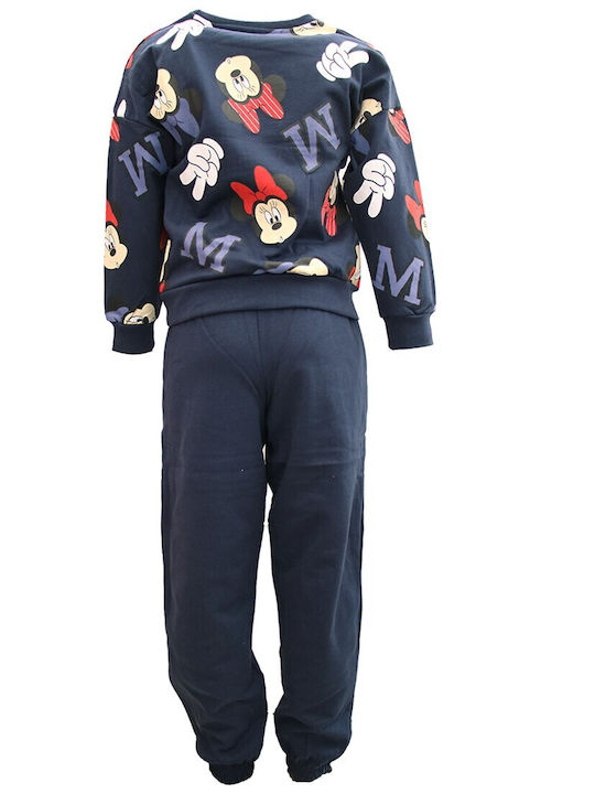 Kinder Sweatpants Set Mit Bluse Dunkelblau 2Stücke