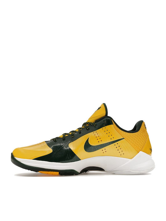 Kobe 5 Rice Away Ниски Баскетболни Обувки Varsity Жълти / Дълбока Зелена / Бели