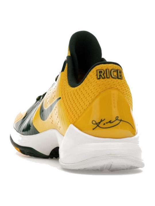 Kobe 5 Rice Away Ниски Баскетболни Обувки Varsity Жълти / Дълбока Зелена / Бели