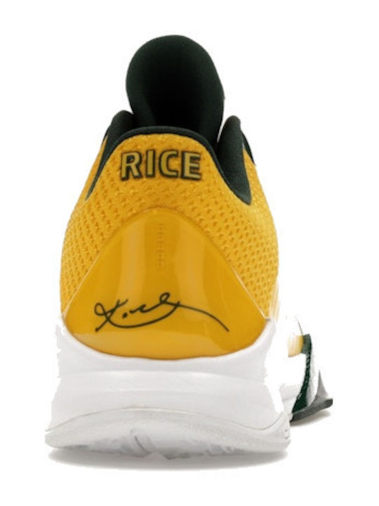 Kobe 5 Rice Away Ниски Баскетболни Обувки Varsity Жълти / Дълбока Зелена / Бели