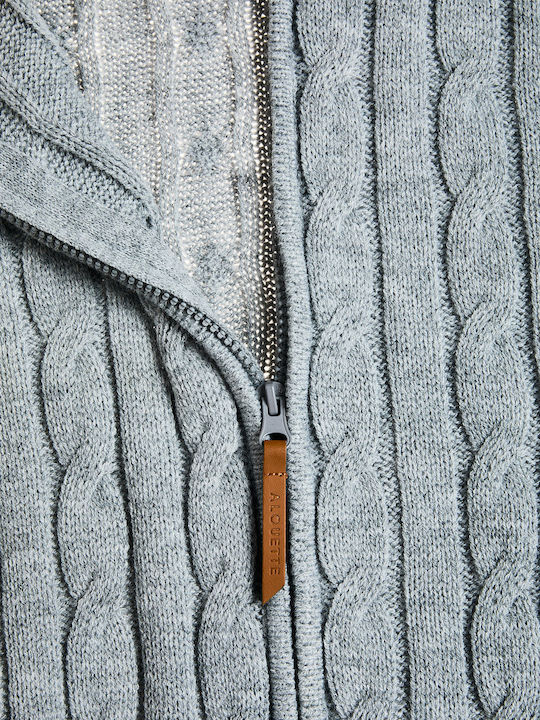 Kids Knitted Cardigan with Grey Hooded