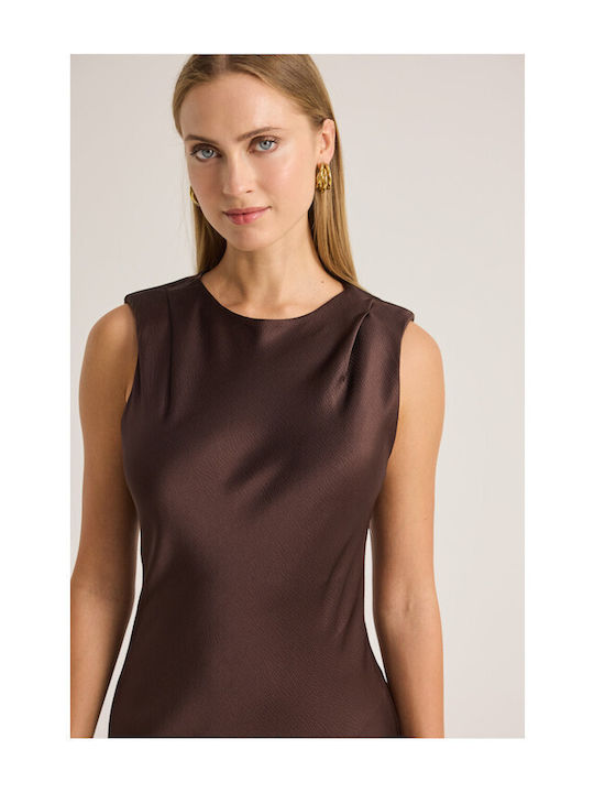 Sommer Wickel Damenkleid Espresso