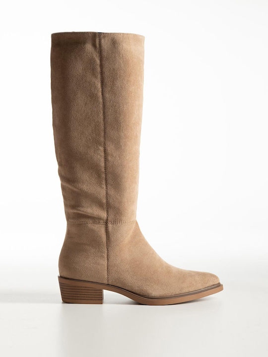 Suede Women's Boots Brown X27-310-6502-1-Pouro
