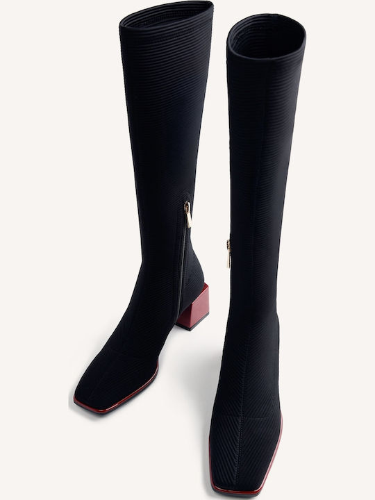 Damenstiefel mit Mittlerem Absatz Schwarz
