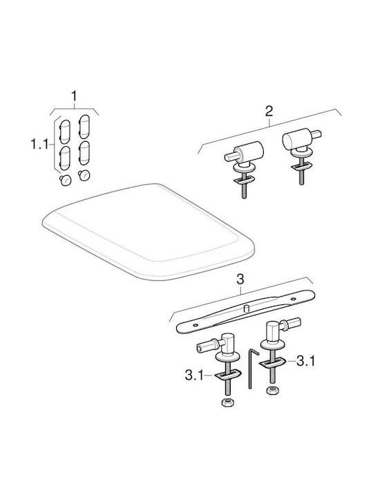 Geberit Square Монтирана на стена тоалетна с Капак Софт Клоуз Бяла 4022009327748