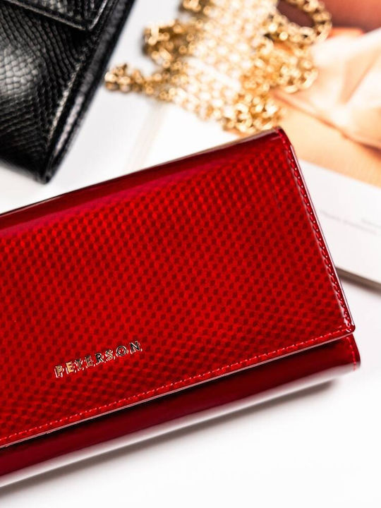 Large Leather Women's Wallet with RFID Red
