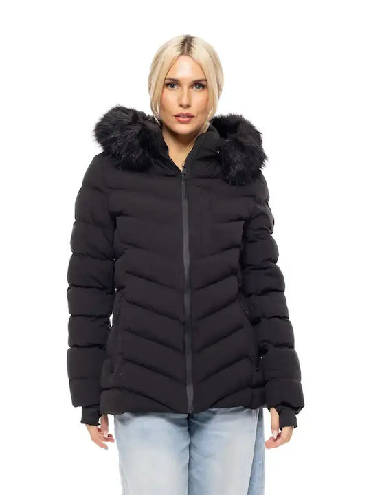 Short Women's Jacket for Spring/Autumn Black