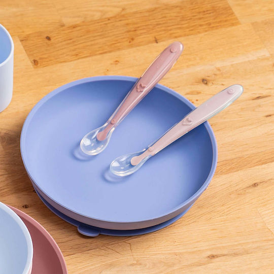 Nattou Baby Set of Silicone Spoons with Case Pink 2 Pieces