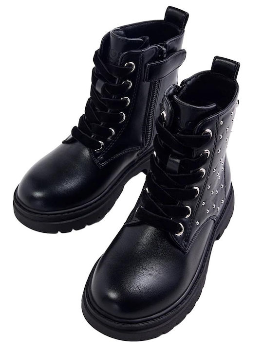 Kinderstiefel mit Schnürsenkeln Schwarz