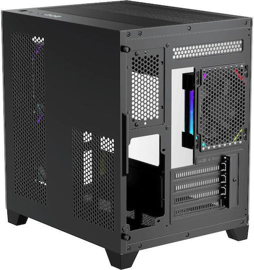 1STPLAYER BV5 Gaming Mini-Turm Computergehäuse mit Seitenfenster Schwarz
