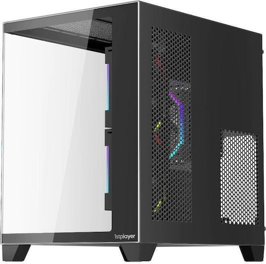 1STPLAYER BV5 Gaming Mini-Turm Computergehäuse mit Seitenfenster Schwarz