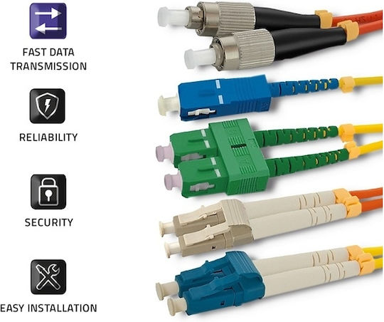 Qoltec Qoltec Optical Fiber Cable FC-FC 1m Yellow
