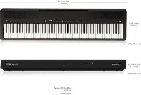 Roland Electric Stage Piano FP-40BK with 88 Dynamic Keys Built-in Speakers and Headphone Connection