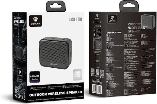 Lenyes Cast Tone Wasserdichtes Bluetooth Lautsprecher 12W Schwarzes