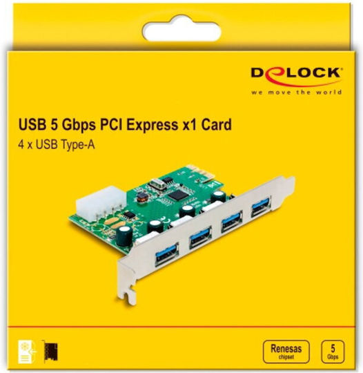DeLock DeLock PCIe Controller & Erweiterungskarte mit 4 USB 3.2 Anschlüssen