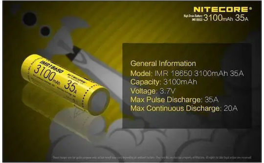 NiteCore Imr18650 Wiederaufladbare Batterien 18650 2Stück