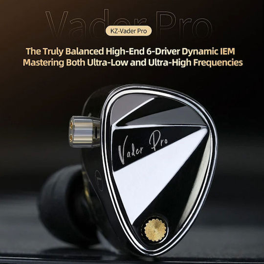KZ Слушалки За Ушите In Ear Vader Pro Черни