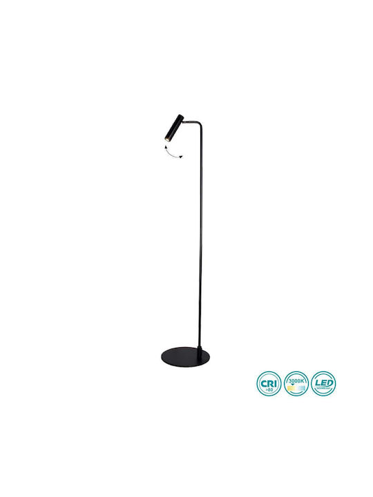 Viokef Clio LED Floor Lamp H140xW28cm. with Warm White Light 235lm Black