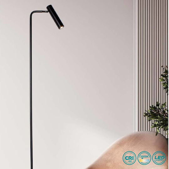 Viokef Clio LED Φωτιστικό Δαπέδου Υ140xΜ28εκ. με Θερμό Λευκό Φως 235lm Μαύρο