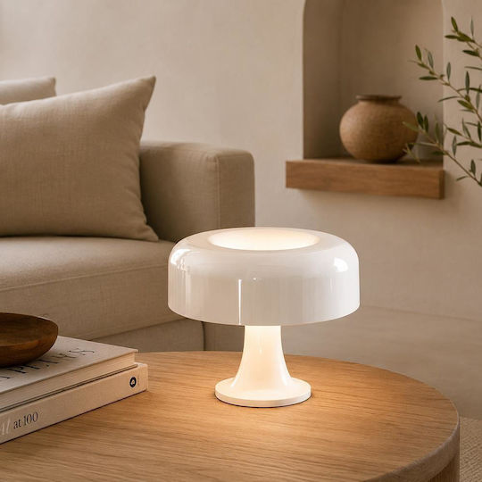 Next Plastic Vintage Table Lamp with White Shade and Base