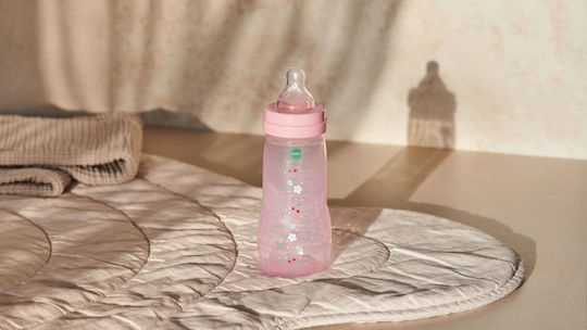 Mam Plastic Baby Bottle Easy Active Anti-Colic with Silicone Nipple for 4+ months Pink 330ml
