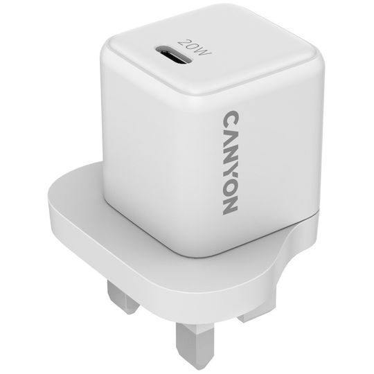 Canyon GaN Kabelloser Handyladegerät mit USB-C Ausgangsanschluss 20W Stromlieferung Weiß